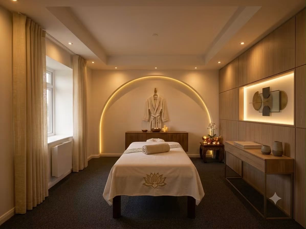 Peaceful spa lounge